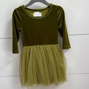 Elegant Olive Green Kids Dress